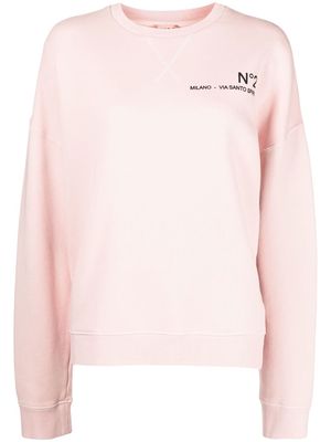 Nº21 logo-print cotton sweatshirt - Pink