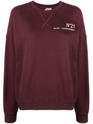Nº21 logo-print cotton sweatshirt - Purple