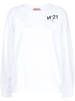 Nº21 logo-print cotton sweatshirt - White