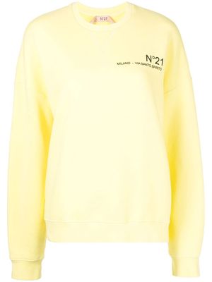 Nº21 logo-print cotton sweatshirt - Yellow