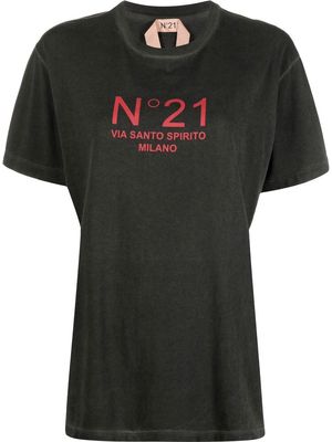 Nº21 logo-print cotton T-shirt - Grey