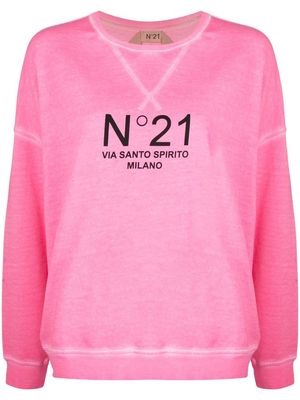 Nº21 logo-print oversized sweatshirt - Pink