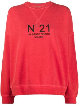 Nº21 logo-print oversized sweatshirt - Red