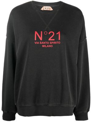 Nº21 logo-print relaxed sweatshirt - Black