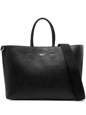 Nº21 logo-stamp leather tote bag - Black