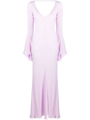Nº21 long flared-sleeve maxi dress - Purple