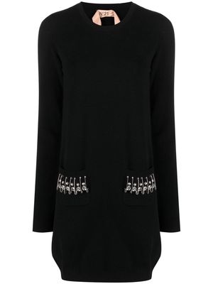 Nº21 long-sleeve knitted dress - Black