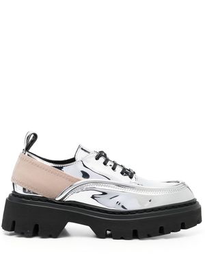 Nº21 metallic lace-up shoes - Silver