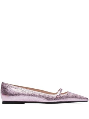Nº21 metallic leather ballerina shoes - Pink