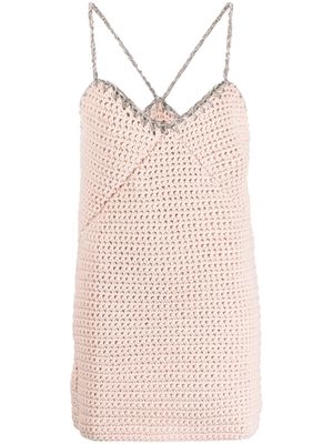 Nº21 metallic-trim knitted dress - Pink