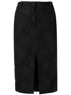 Nº21 mid-length lace pencil skirt - Black
