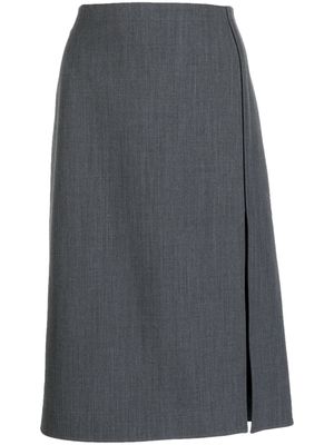 Nº21 mid-rise side-slit skirt - Grey