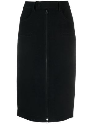 Nº21 mid-rise zip-up midi skirt - Black