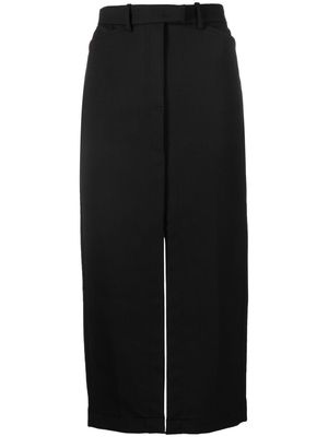 Nº21 off-centre fastening midi skirt - Black