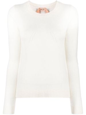 Nº21 open-knit cashmere sweatshirt - White