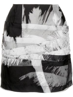 Nº21 palm-print miniskirt - Black