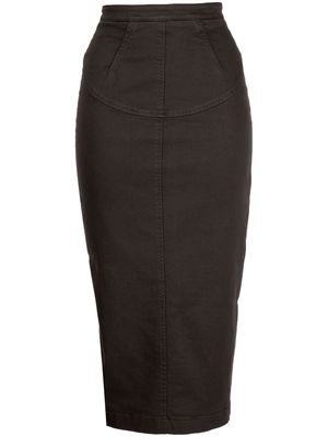Nº21 panelled zip-up fitted skirt - Brown