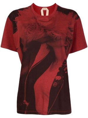Nº21 photographic-print oversized T-shirt - Red