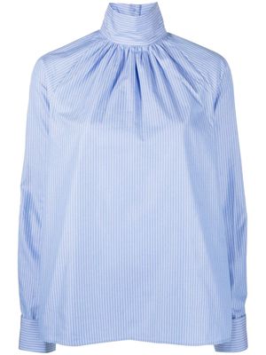 Nº21 pinstripe-pattern cotton blouse - Blue