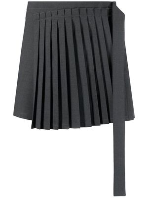Nº21 pleated wrap-style mini skirt - Grey