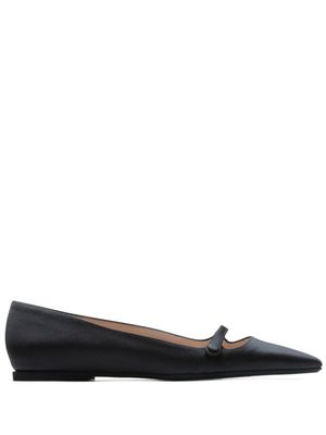 Nº21 pointed-toe leather ballerina shoes - Black