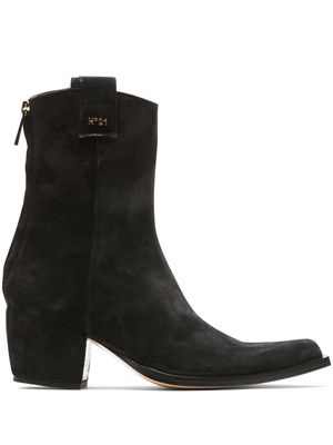 Nº21 pointed-toe suede ankle boots - Black