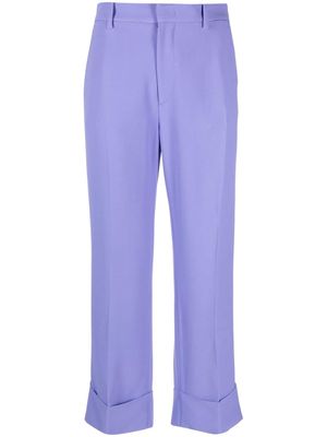 Nº21 pressed-crease cropped trousers - Purple