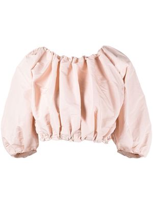 Nº21 puff-sleeve cropped blouse - Pink