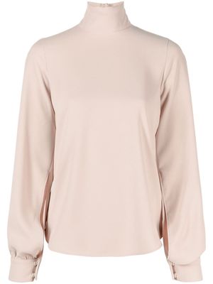 Nº21 puff-sleeves crepe blouse - Neutrals