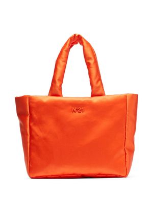 Nº21 Puffy satin tote bag - Orange