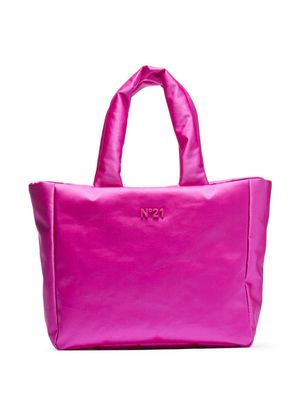 Nº21 Puffy satin tote bag - Pink