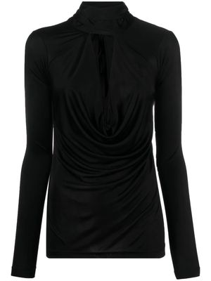 Nº21 pussybow-collar blouse - Black