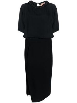 Nº21 round-neck short-sleeved dress - Black