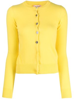 Nº21 round-neck wool cardigan - Yellow