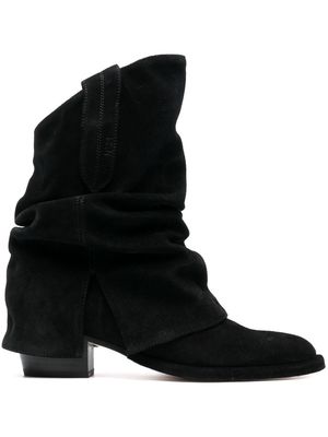 Nº21 ruched calf-length 45mm boots - Black