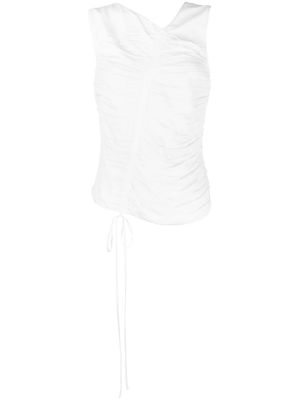 Nº21 ruched-detail sleeveless blouse - White