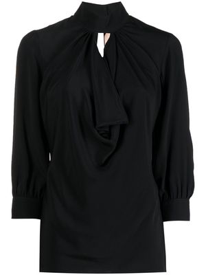 Nº21 ruched keyhole-neck blouse - Black