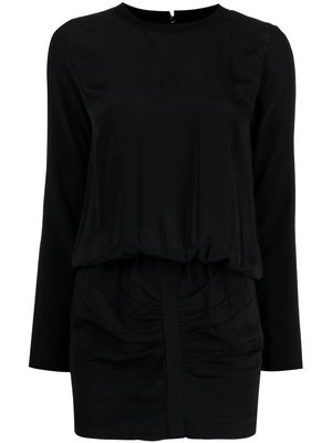 Nº21 ruched long-sleeved dress - Black