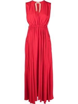 Nº21 ruched sleeveless midi dress - Red