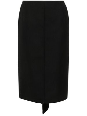 Nº21 ruffle-detail pencil skirt - Black