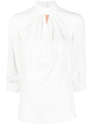 Nº21 ruffle-detail three-quarter sleeved blouse - White