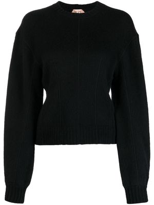 Nº21 seam-detail virgin-wool jumper - Black