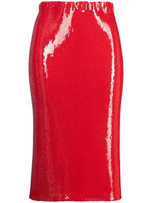 Nº21 sequin-embellished pencil skirt - Red