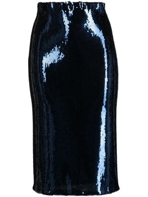 Nº21 sequin mid-rise pencil skirt - Blue