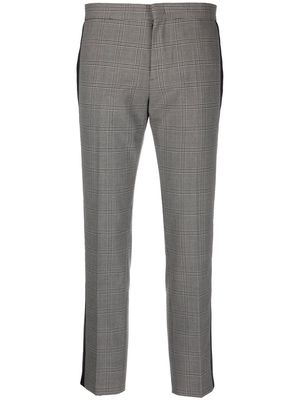 Nº21 side-stripe check-print trousers - Grey