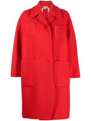 Nº21 single-breasted mid-length coat - Red
