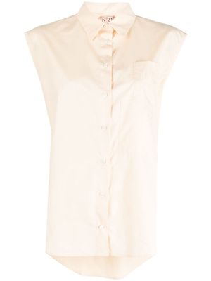 Nº21 sleeveless cotton shirt - Neutrals