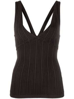 Nº21 sleeveless ribbed-knit top - Black