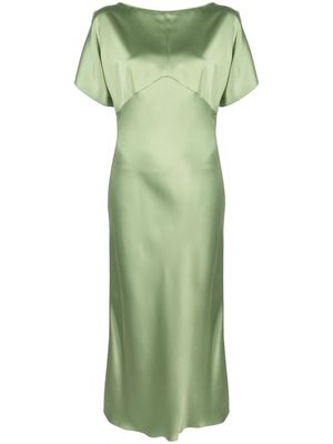 Nº21 slit-sleeve satin dress - Green