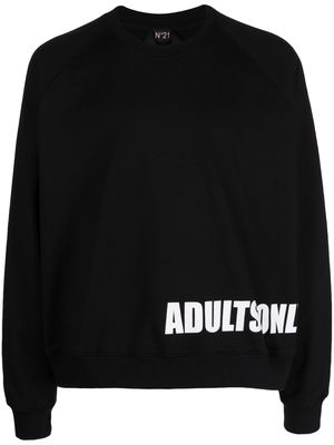 Nº21 slogan print crew neck sweatshirt - Black